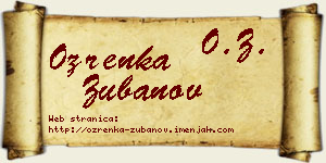 Ozrenka Zubanov vizit kartica